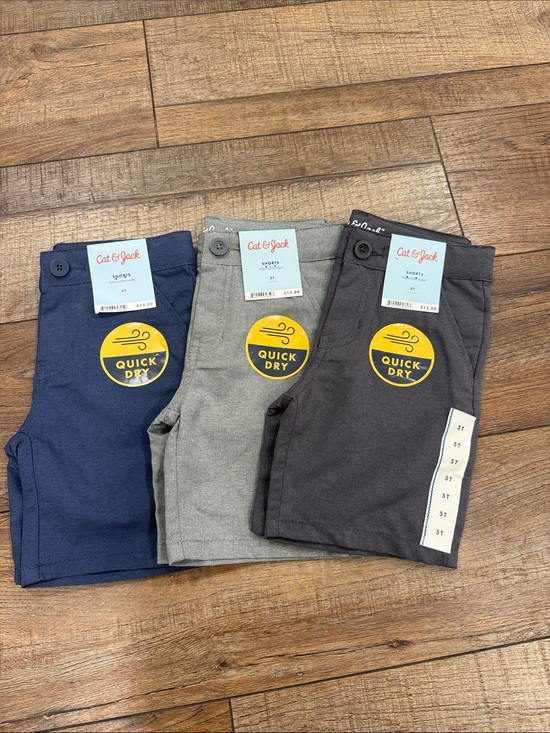 Cat & Jack Other - Cat & Jack Boys Quick-Dry Shorts Trio - Navy, Light Gray, Charcoal